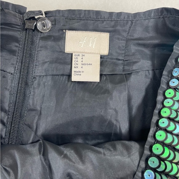 H&M Mermaid Skirt Women 4 Green Whimsigoth Glam Goth Sequin Pencil Rare Scales - Picture 8 of 9